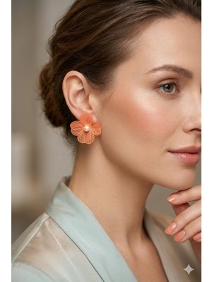 Tılsım Accesories Çiçek Küpe Incili