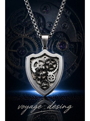 Voyage Accessory Paslanmaz Çelik Steampunk Mekanik Dişli Saat Mekanizması Kolye