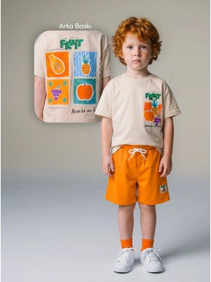  Premium Erkek Çocuk %100 Pamuk Fruit Baskılı Takım (3-4 Yaş 8-9 Yaş)
