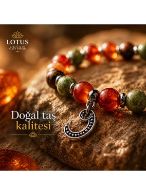 🔥 Güçlendirici Doğal Taş Bileklik – Kızıl Akik, Kaplangözü & Güneş Taşı | Lotus Atölye ve İyi Yaşam Merkezi
