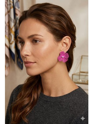 Tılsım Accesories Çiçek Küpe Incili