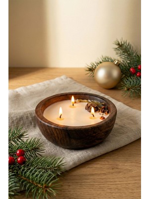 Koza Home Wood Ahşap Yeni Yıl Mum 15 cm 21051