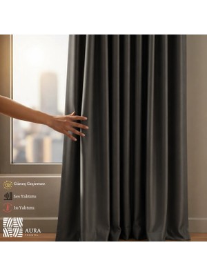 Fluiana Antrasit Blackout Perde| Işık Geçirmez Perde |karartma Perde | Güneşlik Perde | Güneş Geçirmez Perde