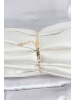 Norino cm 14K Gold Renk Ezme Burgu Zincir Model Kadın Bileklik