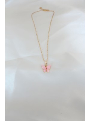 Norino Gold Kaplama Pembe Sedefli  Kolye