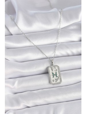 Norino 316L Çelik Gümüş Renk Zincir Balık Burcu Zirkon Taşlı Kadın Kolye