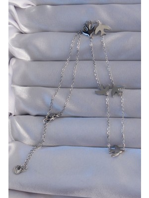 Norino 316L Çelik Gümüş Renk Kuş Model Kolye