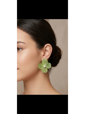 Tılsım Accesories Çiçek Küpe Incili