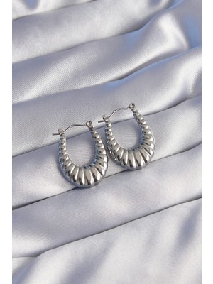 Norino 316L Çelik Gümüş Renk Uzun Baklava Görünümlü Küpe