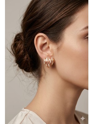 Tılsım Accesories Kalp Küpe Gold