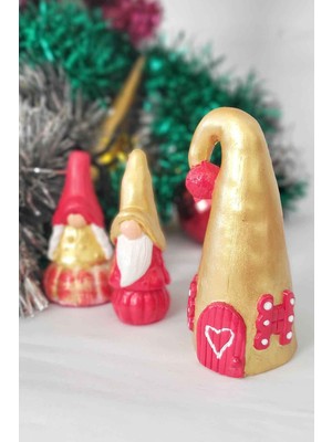 Özgürce El Emeği Gnome ve Cüce Seti, Yılbaşı Dekorasyon Tamamlayıcı Hediye