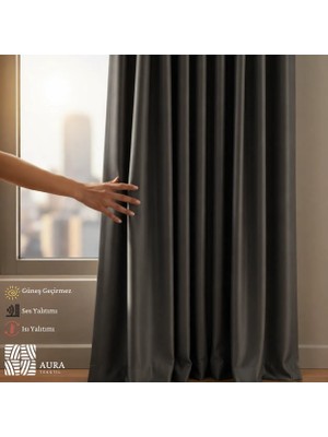 Fluiana Antrasit Blackout Perde| Işık Geçirmez Perde |karartma Perde | Güneşlik Perde | Güneş Geçirmez Perde