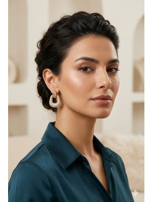Tılsım Accesories Çelik Küpe Zirkon Taşlı