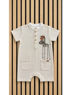 NerKids Erkek Çocuk Zürafa Desenli Salopet