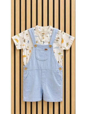 NerKids Erkek Çocuk Indigo Salopet Takım