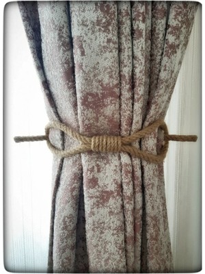 Özgürce 6'lı Perde Tokası Seti, Jüt Halat Şıklığında Aksesuar