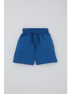 Breeze Erkek Çocuk Şort Bağcık Aksesuarlı Cepli 3-7 Yaş, Saks Mavisi