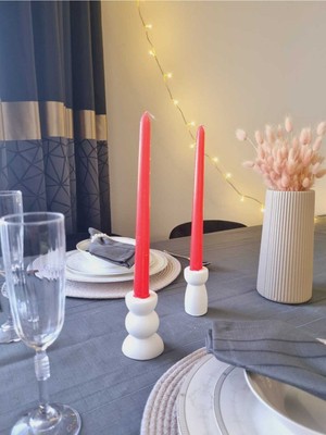 Özgürce Şampan Mum Takımı, Metalik Gold, 2'li, Şık ve Zarif Aydınlatma Seti