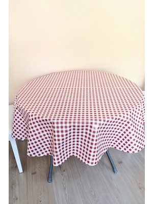 Özgürce Yuvarlak Muşamba Masa Örtüsü, Altı Astarlı, 140 cm Çap, Şık ve Koruyucu