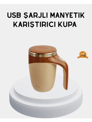 Masa Dostu Şarjlı Otomatik Karıştırıcı Kupa Manyetik Mix Kupa Paslanmaz Çelik Iç Astar Tdms-07