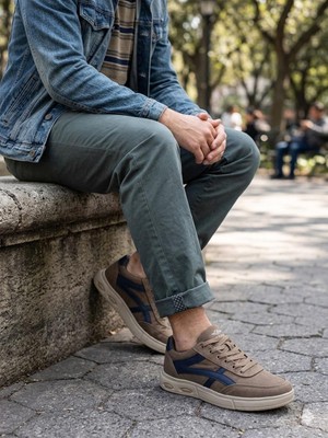 Clodi Premium Keten Dokulu Erkek Günlük Sneaker - Jean Kombin Dakırs Ayakkabı