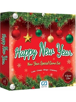 Pariles 4 Adet   Ca Games 4'lü Yılbaşı Oyun Seti (Tombala, Dama, Satranç, Kızma Birader)