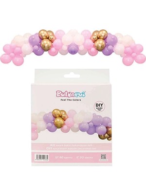 Balonevi Kız Balon Dekorasyon Seti 70'li