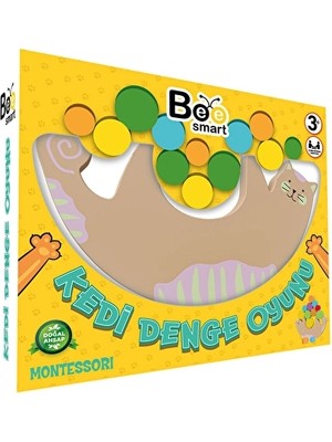 Pariles 4 Adet   Bee Smart Doğal Ahşap Kedi Denge Oyunu