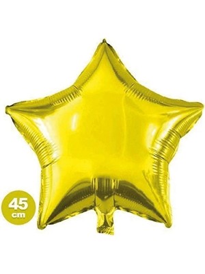 4 Adet Balonevi Folyo Balon Gold Düz Yıldız 45 cm