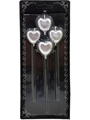 3 Adet Orca Mum Gümüş Kalp