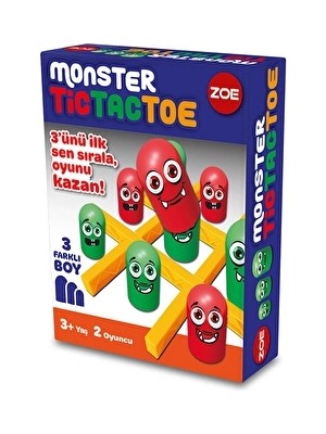 3 Adet  Zoe Monster Tic Tac Toe Kutu Oyunu 35009