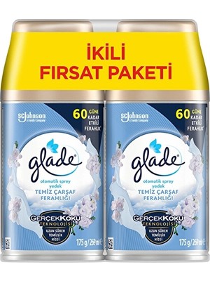 2 Adet Glade Otomatik Sprey 2'li Temiz Çarşaf Kokusu 269 ml x 2