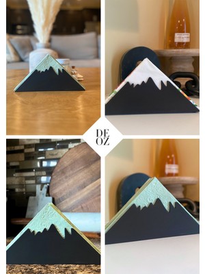 Özgürce Kar Dağları 3D Tasarımlı Dekoratif Peçetelik Organizer