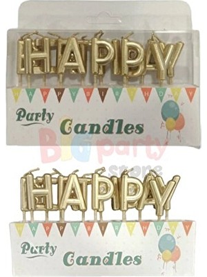 2 Adet  Orca Mum Altın Happy Birthday