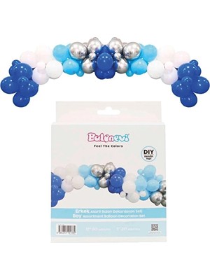 3 Adet Balonevi Erkek Balon Dekorasyon Seti 70'li