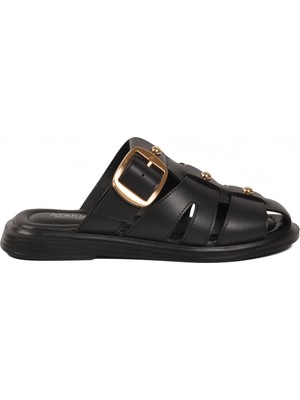 Ayakmod Siyah Slingback Kadın Terlik 322224 Z