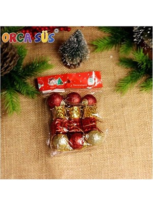 4 Adet Yılbaşı Ağacı Süsü 4 Model Karma 12'li Set