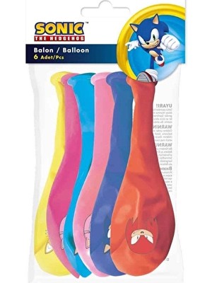 4 Adet Balonevi Sonic Balon 6'lı