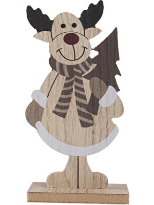 2 Adet Eq Deco Ahşap Geyik Süs 11X5X21 cm