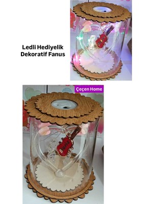 Özgürce Işıklı Cam Fanus, Dekoratif Süs, Led’li, 15CM, Şık ve Zarif Dekorasyon