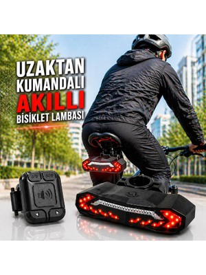 Multizone Akıllı Bisiklet Arka Lamba Sinyalli Stop Işığı Uzaktan Kumandalı Alarm USB Şarjlı Korna