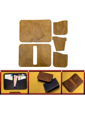 Özgürce Kendin Yap Deri Bifold Erkek Cüzdan Seti, Dikey Tasarım, Hobi Uygulaması