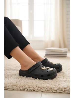 Enoch Kadın Charm Detaylı Konforlu Günlük Sabo Terlik