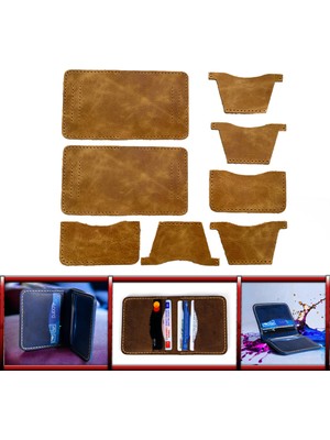 Özgürce Kendin Yap Deri Bifold Kartlık Seti, Hobi ve El Işleri Için Ideal