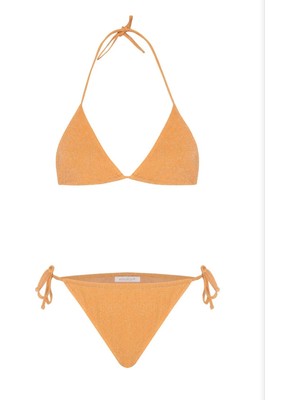 Aquella Lurex Simli Üçgen Bikini Takımı Turuncu 210-1460