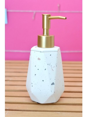 Özgürce Renkli Terrazzo Desenli Mat Pompalı Sıvı Sabunluk Banyo Aksesuarı