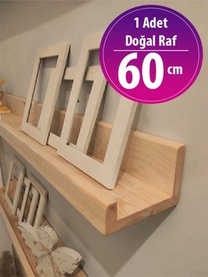 Özgürce Doğal Çam Ahşap Duvar Rafı, Dekoratif ve Şık Tasarım, 1 Adet