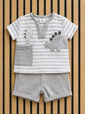 NerKids Erkek Çocuk Nakışlı Müslin Takım