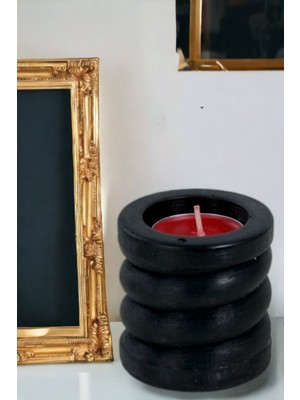 Özgürce Şamdan Mumluk, Dekoratif Siyah Tealight Mumluk, Modern Tasarım