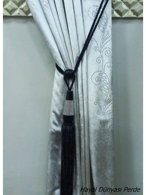 Özgürce Şık Ahşap Perde Toplayıcı, 2'li Sarkıtlı Tasarım, Pratik ve Dayanıklı